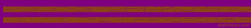 METRO CITY Hollow Inverse-Schriftart – Braune Schriften auf violettem Hintergrund