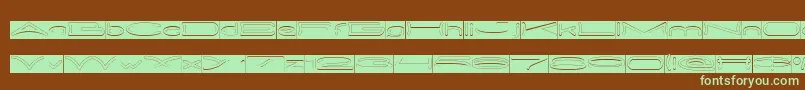 Czcionka METRO CITY Hollow Inverse – zielone czcionki na brązowym tle