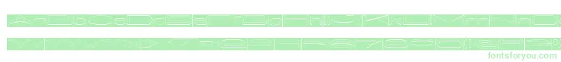 METRO CITY Hollow Inverse-Schriftart – Grüne Schriften auf weißem Hintergrund