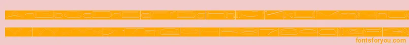 METRO CITY Hollow Inverse-Schriftart – Orangefarbene Schriften auf rosa Hintergrund