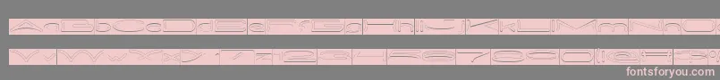 METRO CITY Hollow Inverse-Schriftart – Rosa Schriften auf grauem Hintergrund