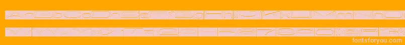 Fonte METRO CITY Hollow Inverse – fontes rosa em um fundo laranja