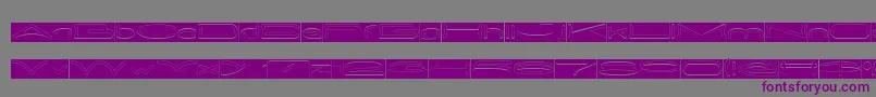 フォントMETRO CITY Hollow Inverse – 紫色のフォント、灰色の背景