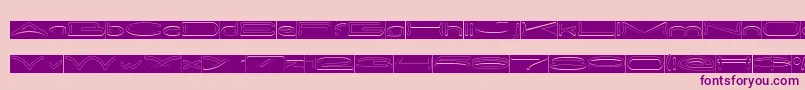 METRO CITY Hollow Inverse Font – Purple Fonts on Pink Background