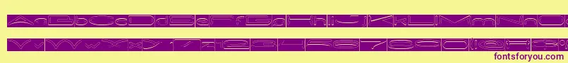 METRO CITY Hollow Inverse Font – Purple Fonts on Yellow Background