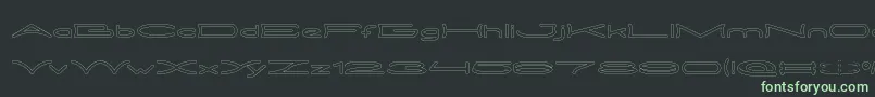 Czcionka METRO CITY Hollow – zielone czcionki na czarnym tle