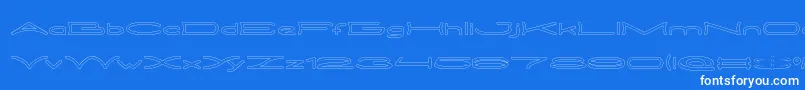 フォントMETRO CITY Hollow – 青い背景に白い文字