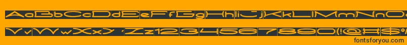Шрифт METRO CITY inverse – чёрные шрифты на оранжевом фоне