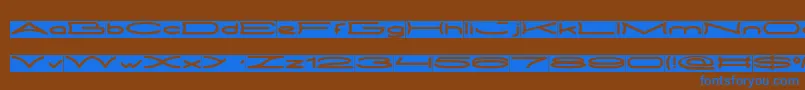 フォントMETRO CITY inverse – 茶色の背景に青い文字