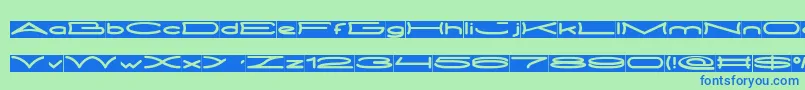 Шрифт METRO CITY inverse – синие шрифты на зелёном фоне