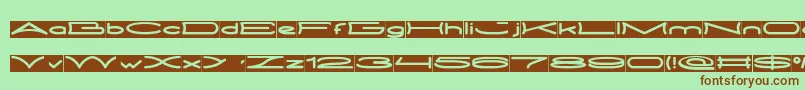 Шрифт METRO CITY inverse – коричневые шрифты на зелёном фоне