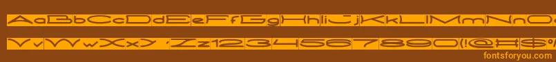 METRO CITY inverse-Schriftart – Orangefarbene Schriften auf braunem Hintergrund