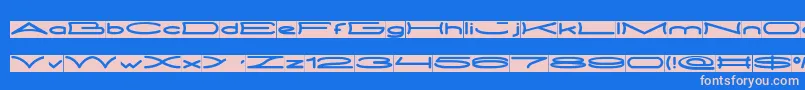フォントMETRO CITY inverse – ピンクの文字、青い背景