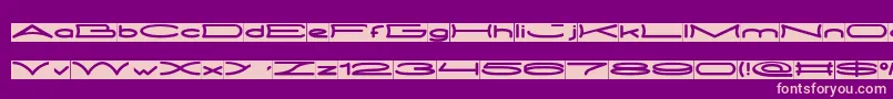 フォントMETRO CITY inverse – 紫の背景にピンクのフォント