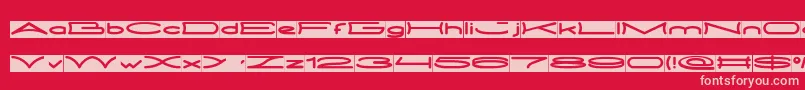 Шрифт METRO CITY inverse – розовые шрифты на красном фоне