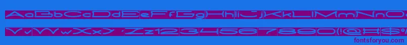 Czcionka METRO CITY inverse – fioletowe czcionki na niebieskim tle