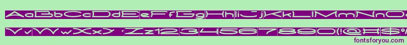 METRO CITY inverse-fontti – violetit fontit vihreällä taustalla