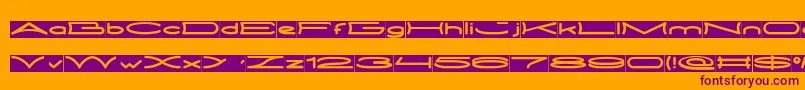 フォントMETRO CITY inverse – オレンジの背景に紫のフォント