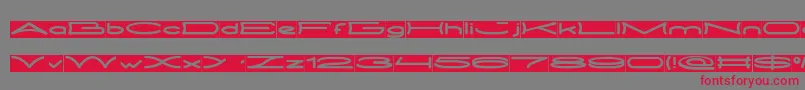 フォントMETRO CITY inverse – 赤い文字の灰色の背景
