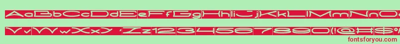 Шрифт METRO CITY inverse – красные шрифты на зелёном фоне