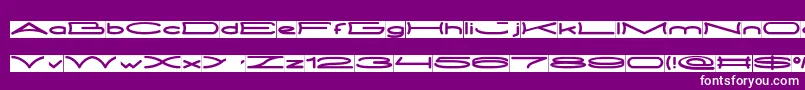Шрифт METRO CITY inverse – белые шрифты на фиолетовом фоне