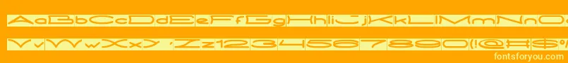 フォントMETRO CITY inverse – オレンジの背景に黄色の文字