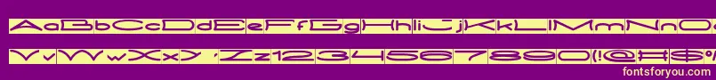 フォントMETRO CITY inverse – 紫の背景に黄色のフォント