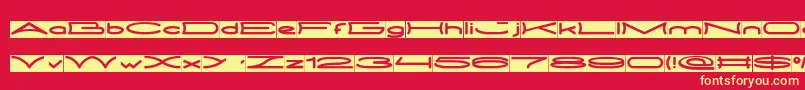 Шрифт METRO CITY inverse – жёлтые шрифты на красном фоне