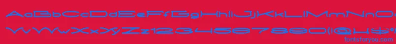 フォントMETRO CITY – 赤い背景に青い文字