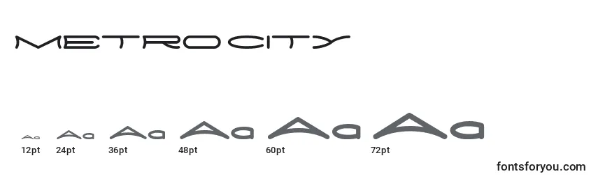 METRO CITY Font Sizes