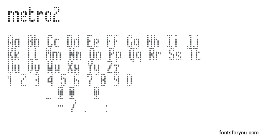 Schriftart Metro2 (134186) – Alphabet, Zahlen, spezielle Symbole