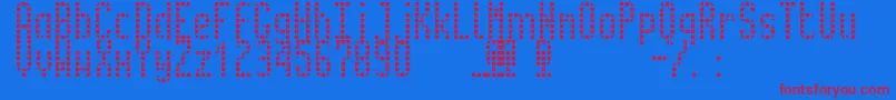 フォントmetro2 – 赤い文字の青い背景