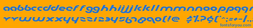 Шрифт Metro2e – синие шрифты на оранжевом фоне