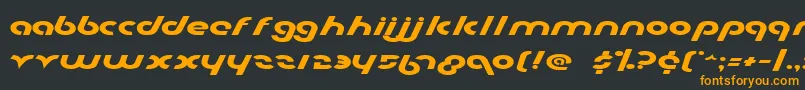 Metro2e-Schriftart – Orangefarbene Schriften auf schwarzem Hintergrund