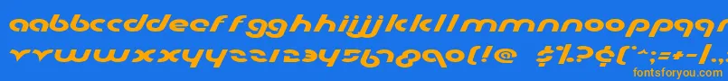 Metro2e Font – Orange Fonts on Blue Background