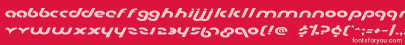 Metro2e-fontti – vaaleanpunaiset fontit punaisella taustalla