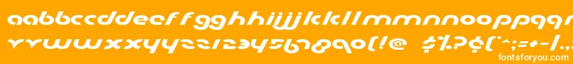 Metro2e-fontti – valkoiset fontit oranssilla taustalla
