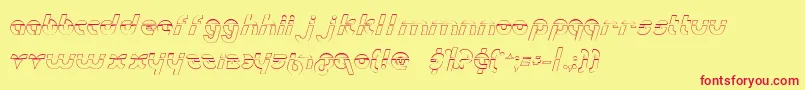 Fonte Metro2ol – fontes vermelhas em um fundo amarelo