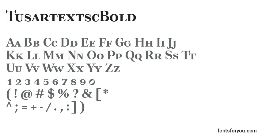 Czcionka TusartextscBold – alfabet, cyfry, specjalne znaki