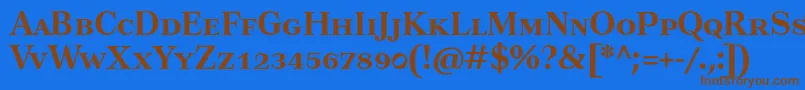 Czcionka TusartextscBold – brązowe czcionki na niebieskim tle