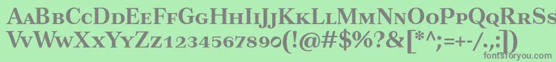 フォントTusartextscBold – 緑の背景に灰色の文字