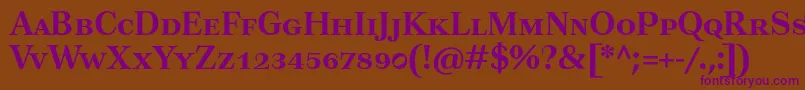 TusartextscBold Font – Purple Fonts on Brown Background