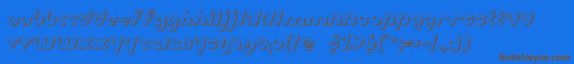 Metro2s-Schriftart – Braune Schriften auf blauem Hintergrund