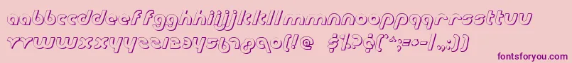 Metro2s-Schriftart – Violette Schriften auf rosa Hintergrund