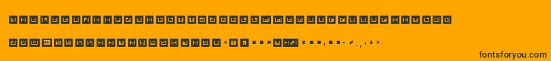 METROBOT-Schriftart – Schwarze Schriften auf orangefarbenem Hintergrund