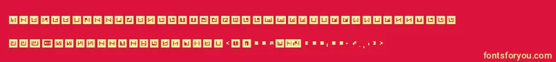 METROBOT Font – Yellow Fonts on Red Background