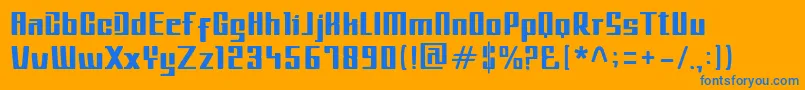 フォントMetroIL – オレンジの背景に青い文字