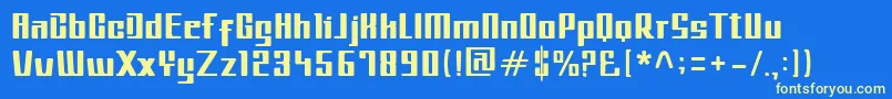 フォントMetroIL – 黄色の文字、青い背景