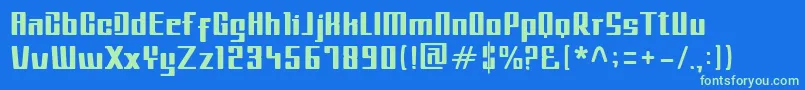 MetroIL Font – Green Fonts on Blue Background