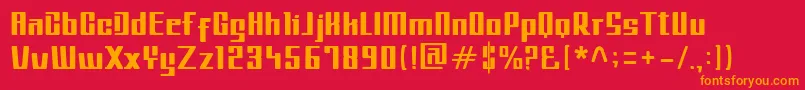 フォントMetroIL – 赤い背景にオレンジの文字